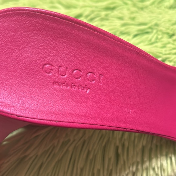 Gucci open toe kitten leather heels beautiful gently used barely worn !!!! - Picture 2 of 6
